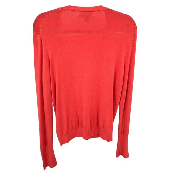Truth‎ Cardigan Women's L Coral Fall Color Minimalist Preppy Soft Halloween Prep - Picture 4 of 6